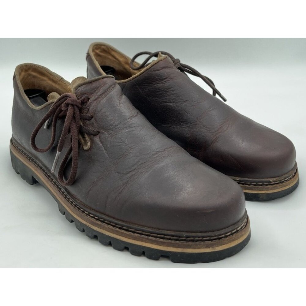 Dirndl + Bua Austria Bavarian Haferlschuhe Brown Leather Mens Shoes EU 45 US 12 - Picture 2 of 14